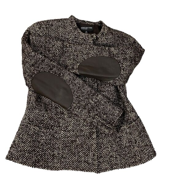 Jones New York Blazer Womens 6 Brown Tweed Jacket Professional Work Office - Picture 8 of 16